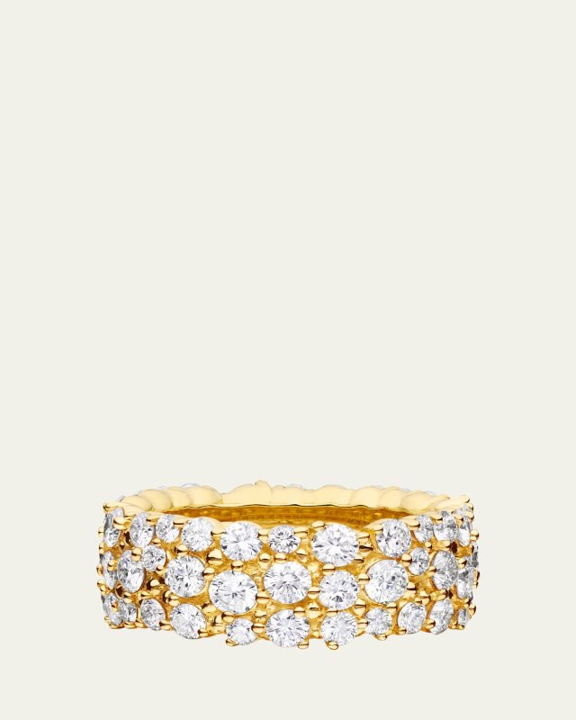 18K Yellow Gold Confetti Ring with Diamonds, Size